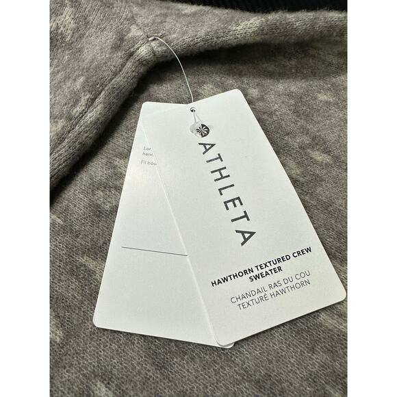 NWT Athleta Hawthorn Textured Crew Sweater Animal Print Sz XL Merino Wool Blend - Picture 6 of 15
